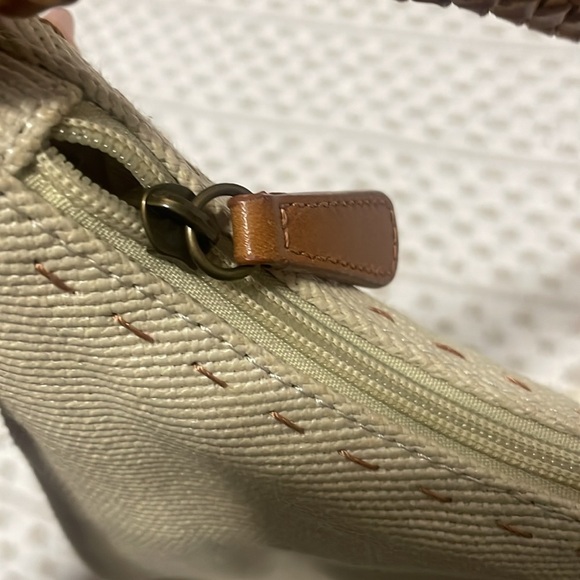 Fossil Vintage Canvas Hobo Handbag with Braided Leather Handle - Picture 6 of 15